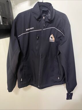 Bauer USPHL providence capitals Black Softshell Jacket with White Piping